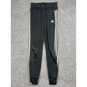 Adidas Track Pants Women's XS Black White Stripe Jogger Pockets Pull On Soccer